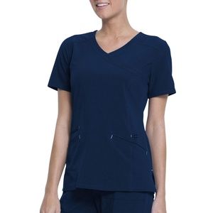 Scrubstar Women's Fashion Premium Performance Mock Wrap Indigo Scrub Top M